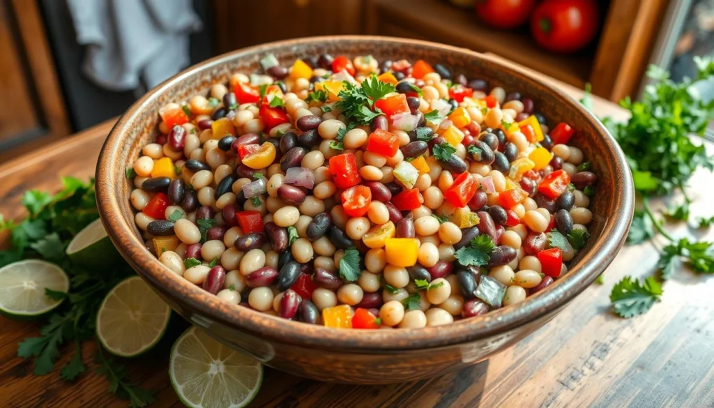 Protein-packed 7-bean salad with mixed beans and veggies