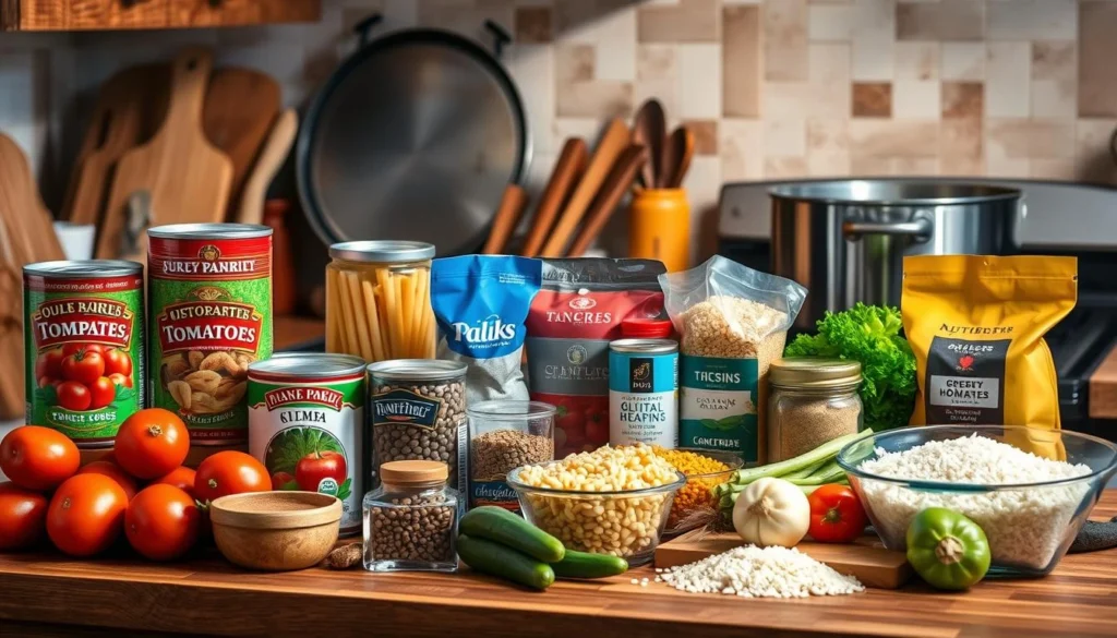 Simple pasta with tomato sauce and cheese, a perfect pantry meal recipe.