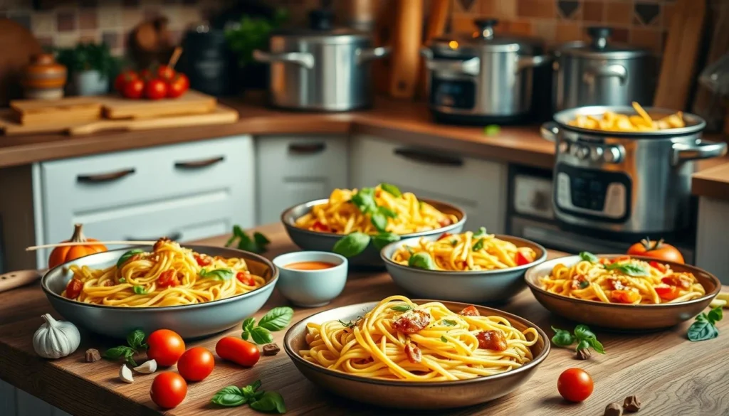 Easy homemade pasta with savory tomato sauce, ideal for quick meals.