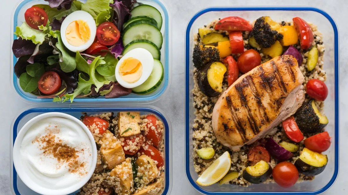 Balanced PCOS meal prep with gluten-free and low-FODMAP options.