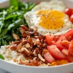 Grilled chicken salad with quinoa and fresh vegetables